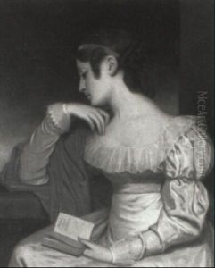 Portrait Of A Lady, Half-length, Reading 'hamlet' by Margaret Sarah Carpenter