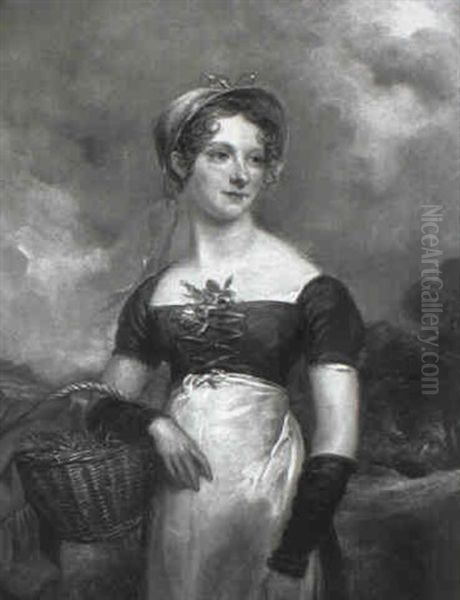 Portrait Of A Young Lady Going To Market by Margaret Sarah Carpenter