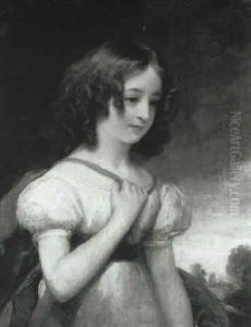 Portrait Of A Young Girl In A Landscape by Margaret Sarah Carpenter