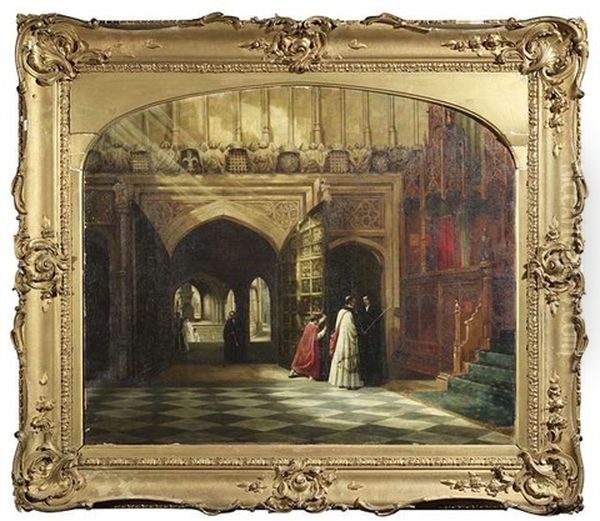 Kircheninterieur Mit Geistlichen Herren - view 1