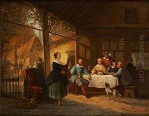La Serenade by Henri Joseph Gommarus Carpentero