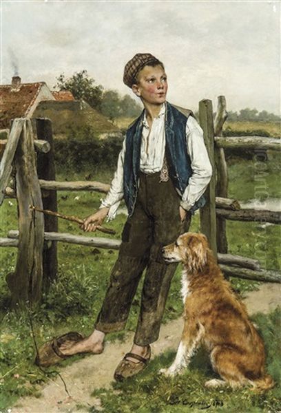 Le Siffleur (jeune Garcon Et Son Chien) - view 1