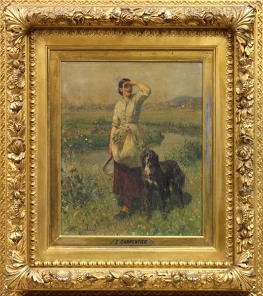 Portrait Of A Woman And Her Dog - view 1
