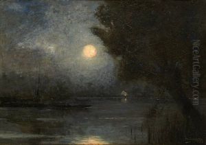Lever De Lune Sur Le Lac by Felix Carpentier