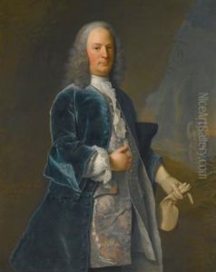 Portrait Of Edward Weld (1705-1761) Of Lulworth Castle, In A Garden, A Statue Of Minerva Beyond