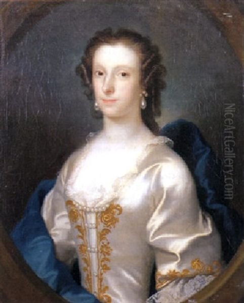 Portrait Of A Woman In Feigned Oval Window - view 1