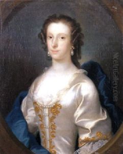 Portrait Of A Woman In Feigned Oval Window