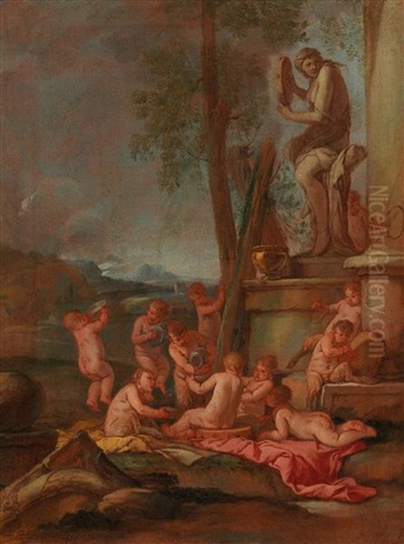 Putti In A Landscape - view 1
