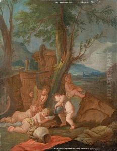 In Einer Landschaft Spielende Putti by Giulio Carpioni