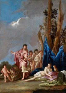 Ein Paar Mythologische Szenen, Der Ertrunkene Leander Wird Von Nereiden An Land Getragen Bzw. Bacchus Entdeckt Ariadne Am Gestade Von Naxos (pair)