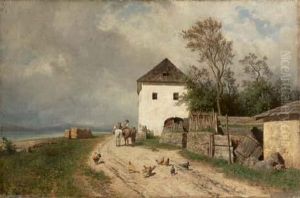 Paesaggio Rurale Con Contadini by Wilhelm Ambros