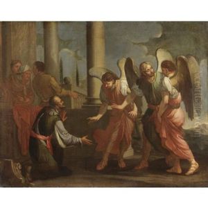 Abramo E I Tre Angeli by Giulio Carpioni