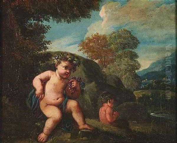 Kleine Bacchanten Beim Spiel In Arkadischer Landschaft - view 1