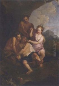 The Drunken Silenus With Satyrs And A Nymph