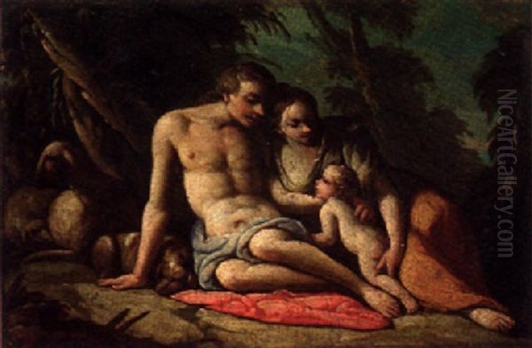 A Shepherd And His Family In A Landscape - view 1