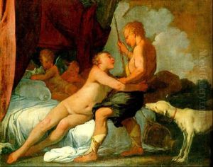 Venere E Adone by Giulio Carpioni