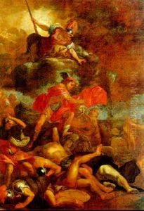 Minerva E Perseo Con La Testa Di Medusa by Giulio Carpioni