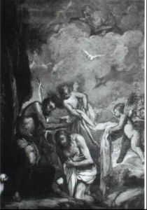 The Baptism Of Christ by Giulio Carpioni