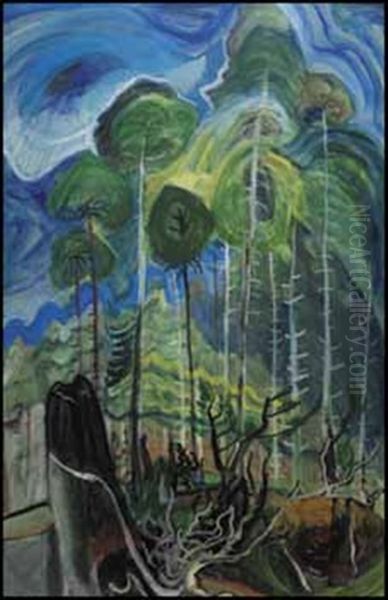 Trees In A Swirling Sky - view 1