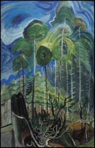 Trees In A Swirling Sky by Emily M. Carr