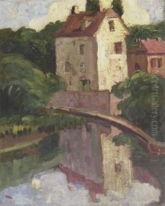 Mill And Millpond, Crecy-en-brie, France by Emily M. Carr