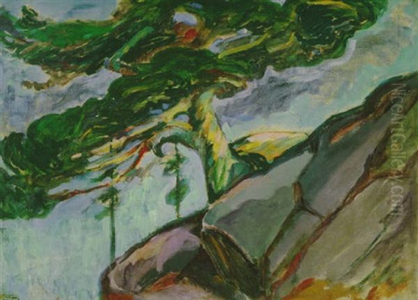 Untitled (tree On Rocky Profile) - view 1