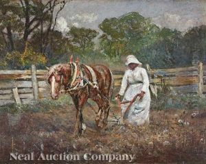 Plowing The Cotton Field, Tallapoosa, Georgia by Lyell E. Carr