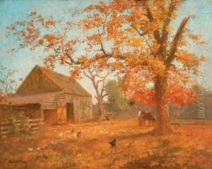 Autumn, New England Homestead, Cheshire, Connecticut by Lyell E. Carr