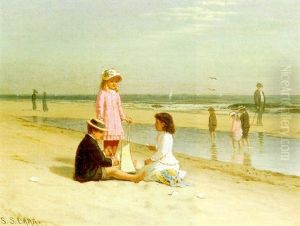 Children At The Beach by Samuel S. Carr