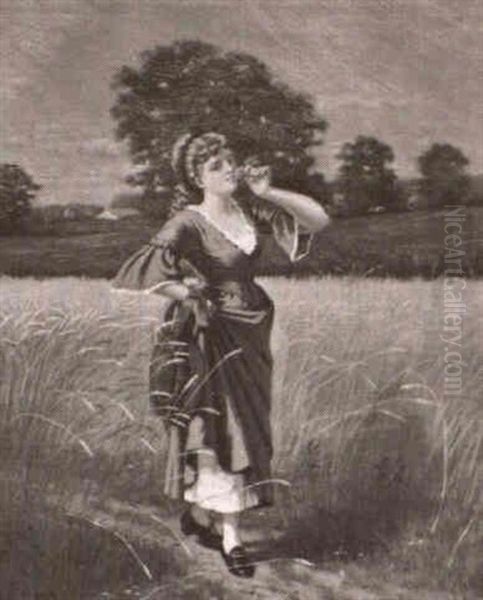 Lady In A Field - view 1