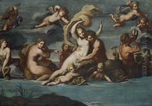 Glaucus Und Scylla by Agostino Carracci