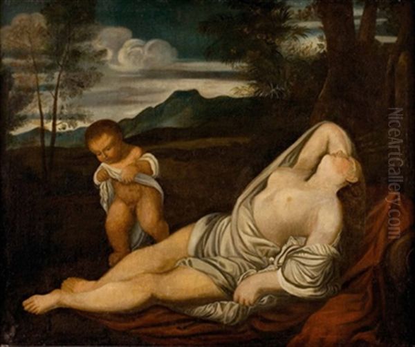 Ruhende Venus Mit Amor - view 1