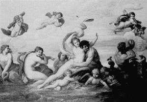 Thetis Carried To The Bridal Chamber Of Peleus by Agostino Carracci