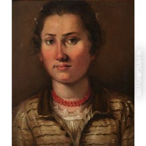 Portrait Of A Lady With A Coral Necklace