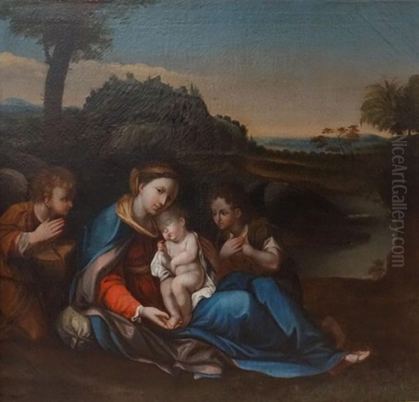 Le Repos De La Vierge Et De L'enfant Jesus Pendant La Fuite En Egypte - view 1