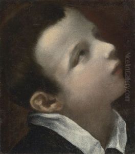 Head Of A Youth, Looking Upwards To The Right by Annibale Carracci