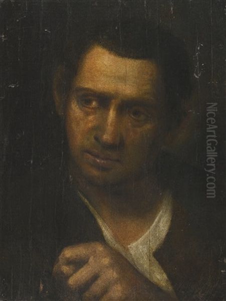 A Man, Bust-length, Holding Up His Fist - view 1