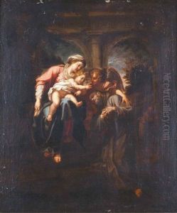 Madonna Con Bambino, San Francesco E Angelo by Annibale Carracci
