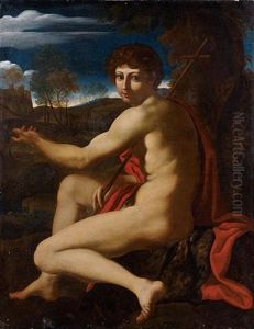 Saint Jean-baptiste Dans Un Paysage by Annibale Carracci