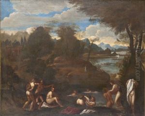Baigneuses Dans Un Paysage by Annibale Carracci