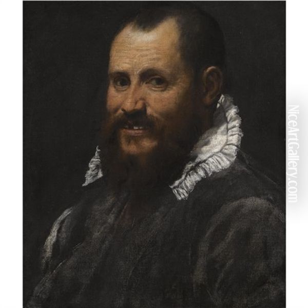 Portrait Of A Man, In A White Collar - view 1