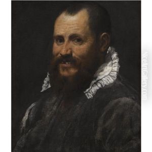 Portrait Of A Man, In A White Collar by Annibale Carracci