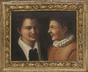Two Laughing Boys (study) by Annibale Carracci