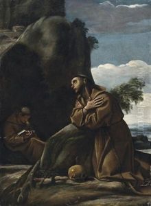 Der Hl. Franziskus Vor Felsenlandschaft by Annibale Carracci