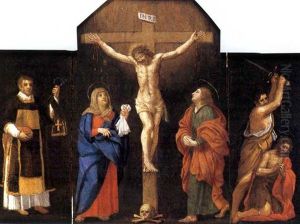 Cristo Crocefisso Tra La Madonna E San Giovanni. Negli Sportelli Santo Stefano E La Decollazione Del Battista