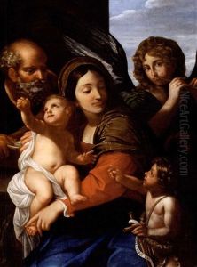 Die Heilige Familie Mit Engel by Annibale Carracci