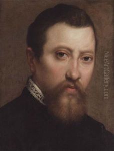 A Portrait Of A Bearded Gentleman Wearing Black With A White Lace Collar