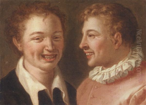 Two Young Men Laughing - view 1