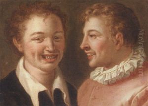 Two Young Men Laughing by Annibale Carracci