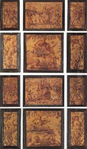 Allegorical Figures Of Hope, Obedience, Justice And Prudence Flanked By Disporting Putti And Nereids by Annibale Carracci